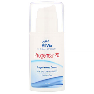 AllVia, Progensa 20，天然黃體酮膏，無味，4 盎司（113.6 克）