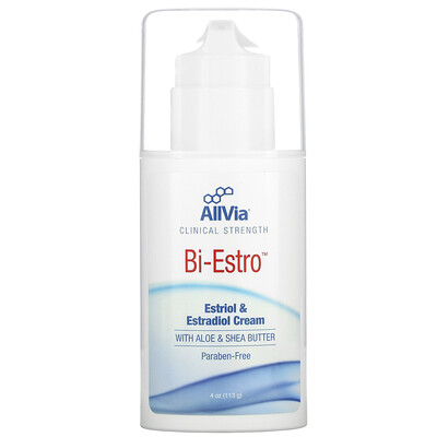 AllVia Bi-Estro, крем с натуральными эстриолом и эстрадиолом, без запаха, 113,4 г (4 унции)