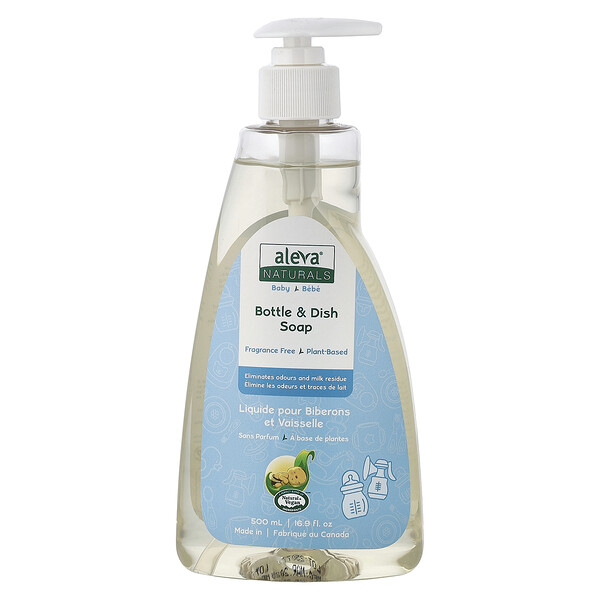 Aleva Naturals Baby, Bottle & Dish Soap, Fragrance Free, 16.9 fl oz (500 ml)