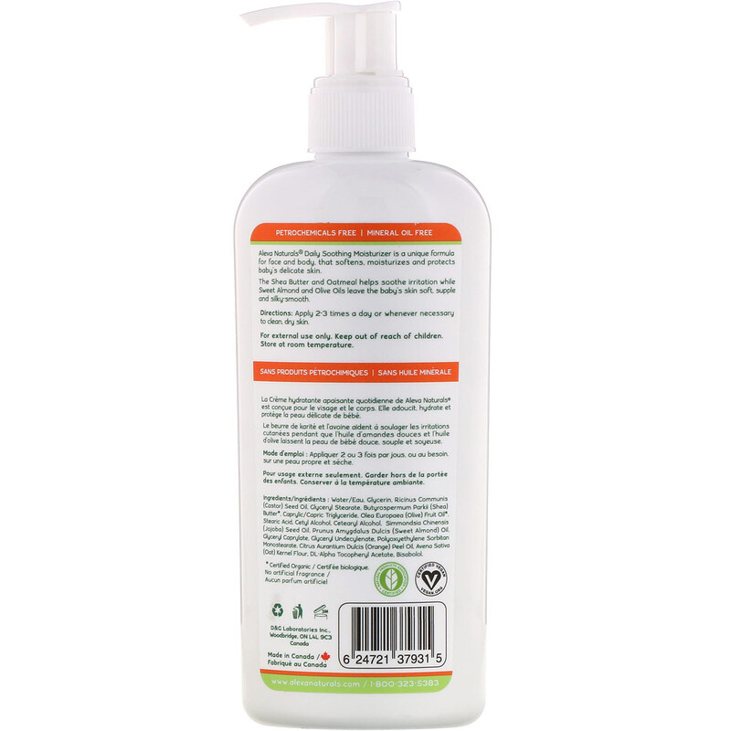 Aleva Naturals Daily Soothing Moisturizer 80 Fl Oz 240 Ml 