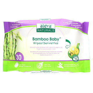 Aleva Naturals, Tisu Bayi Bambu, 30 Tisu