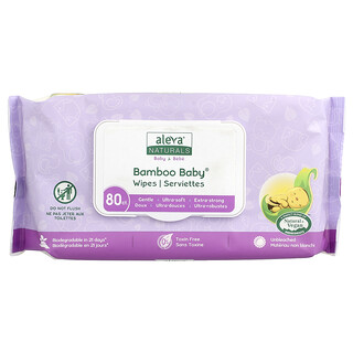Aleva Naturals, Tisu Bambu Baby®, 80 Tisu