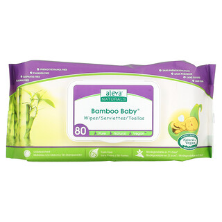 Aleva Naturals, Bamboo Baby嬰兒紙巾，有香味，80張