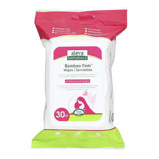 Aleva Naturals, Tisu Bambu Fem, 30 Tisu