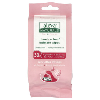Aleva Naturals, Toallitas Bamboo Fem`` 30 toallitas
