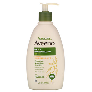 Aveeno, aktiv natürlich, tägliche Feuchtigkeitslotion mit Sonnenschutzmittel, LSF 15, 12 fl oz (354 ml)