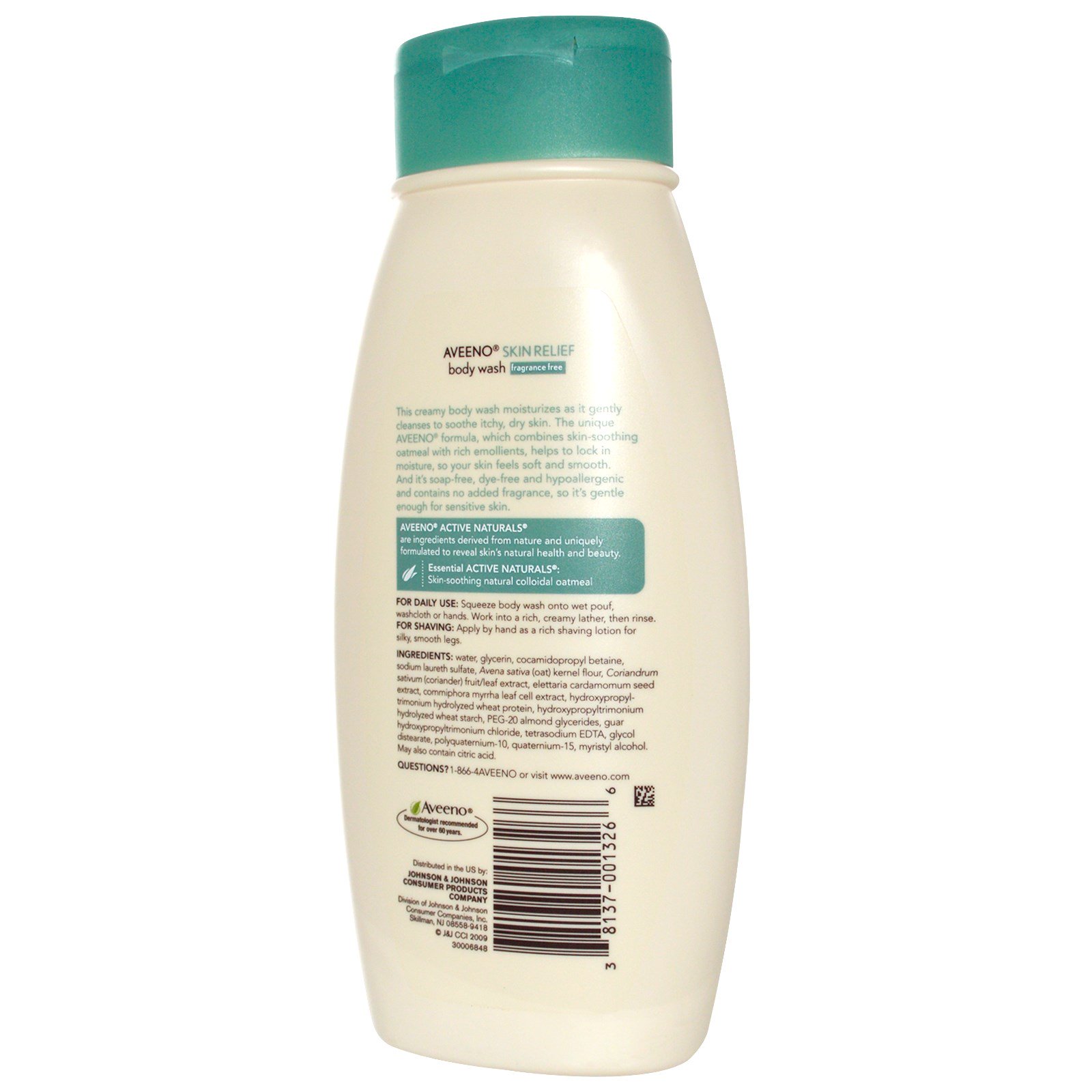 Aveeno, Skin Relief Body Wash, Fragrance Free, 18 fl oz (532 ml) iHerb
