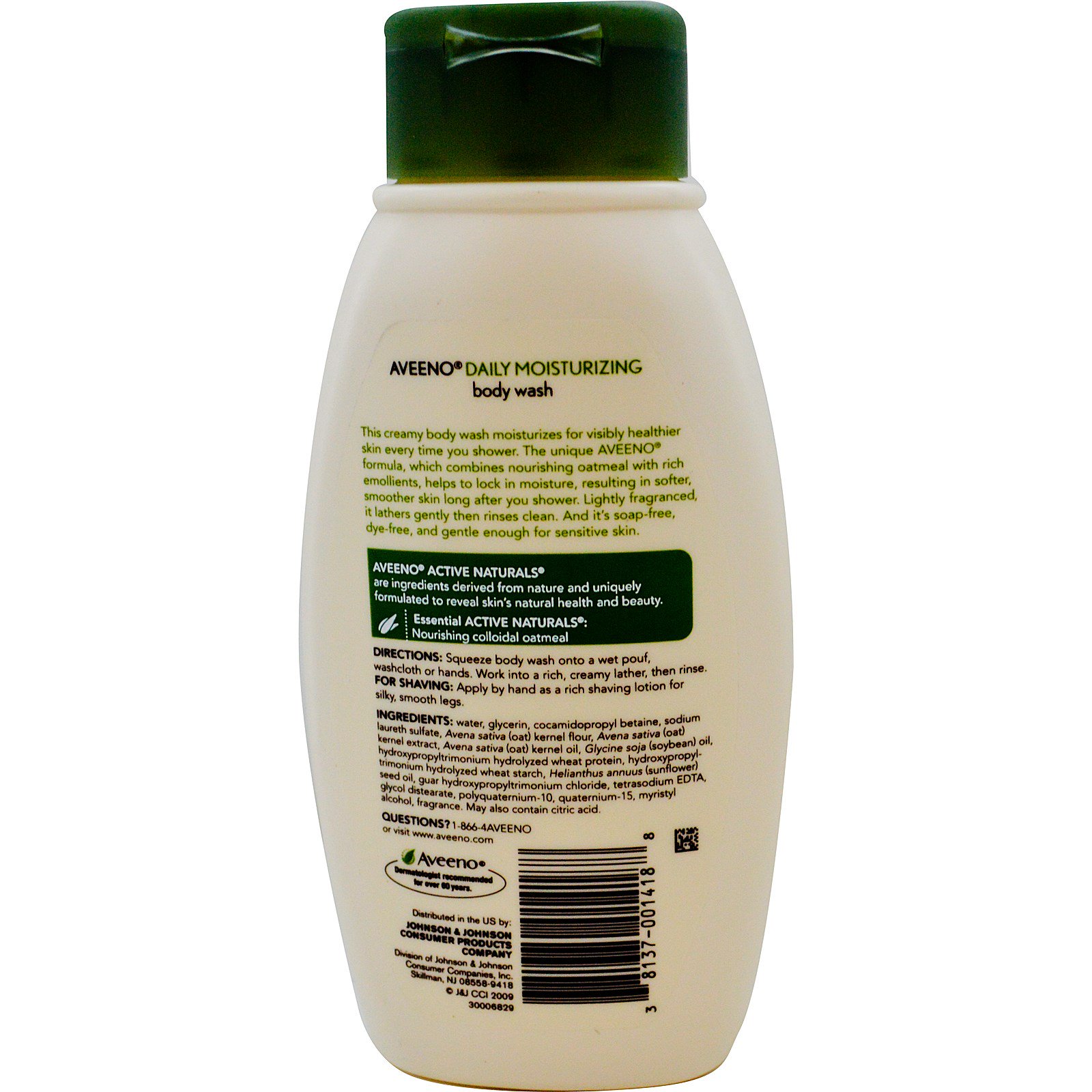 Aveeno, Active Naturals, Daily Moisturizing Body Wash, 12 fl oz (354 ml)