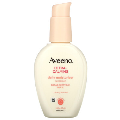 

Aveeno, Ultra-Calming, Daily Moisturizer Sunscreen, SPF 15, 4 fl oz (120 ml)