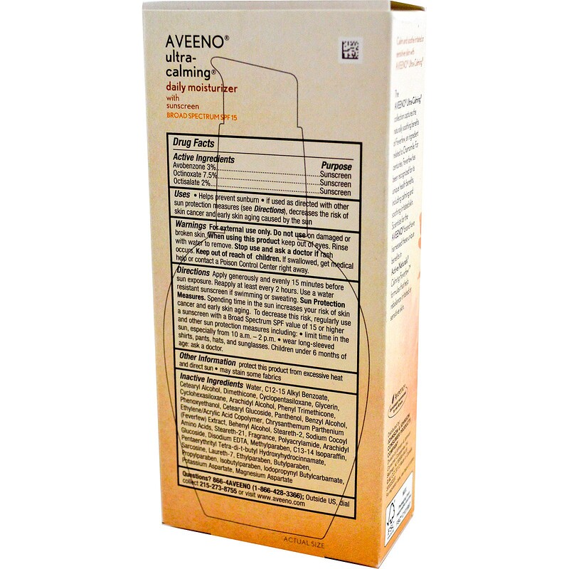Aveeno, Active Naturals, Ultra Calming, Daily Moisturizer, SPF 15, 4.0 fl oz (120 ml) iHerb