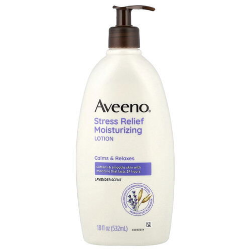Aveeno, Stress Relief Moisturizing Lotion, feuchtigkeitsspendende Lotion, Lavendel, 532 ml (18 fl. oz)