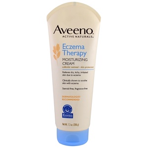 Aveeno, Active Naturals, лечение экземы, увлажняющий крем, без запаха, 7.3 унции (207 г)