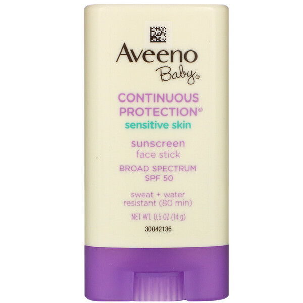 Aveeno, Baby, Continuous Protection, Sensitive Skin, Face Stick