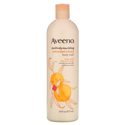 

Aveeno Питательный гель для душа, обогащенный антиоксидантами, белый персик + имбирь, 16 жидких унций (473 мл)