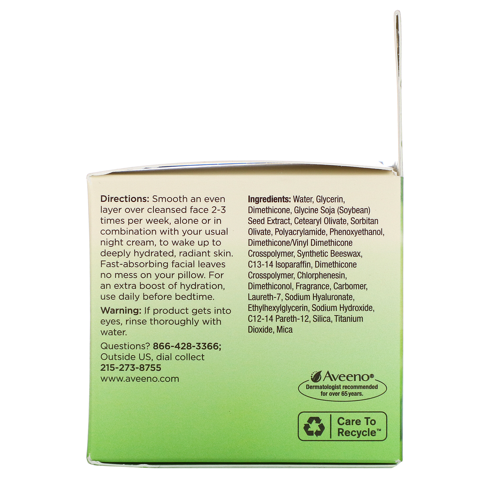 overnight hydrating facial moisturizer von aveeno