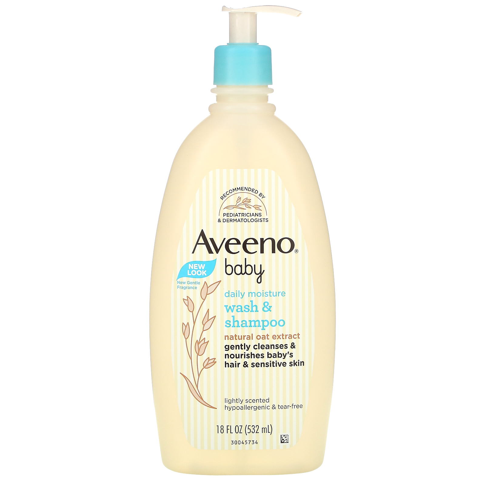 iHerb 洗浴用品 Aveeno, 嬰兒,沐浴露及洗髮水,淡香,18液量盎司(532毫升)