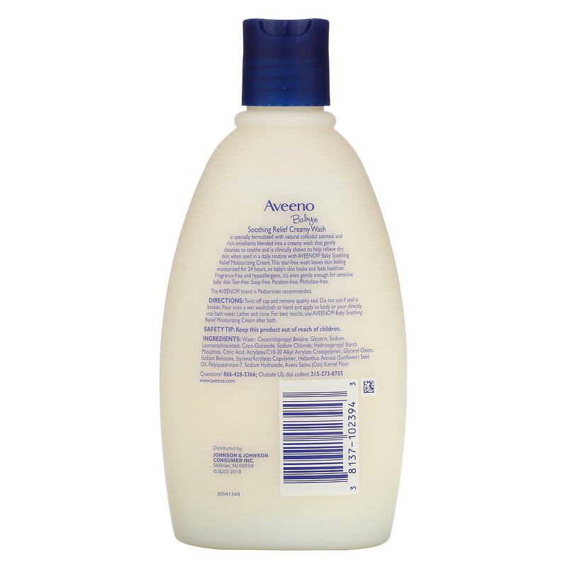 Aveeno, Baby, Soothing Relief Creamy Wash, Fragrance Free