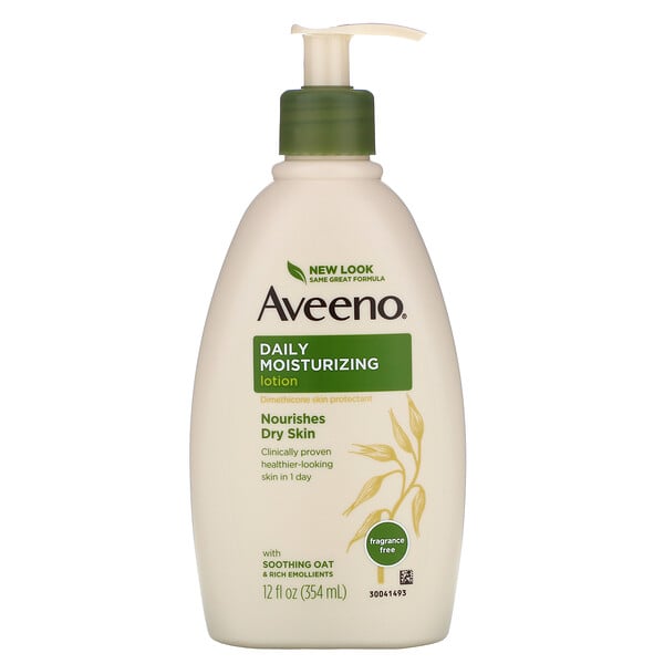 Aveeno, Active Naturals, Loção Daily Moisturizing, Sem Fragrância, 354 ml (12 fl oz)