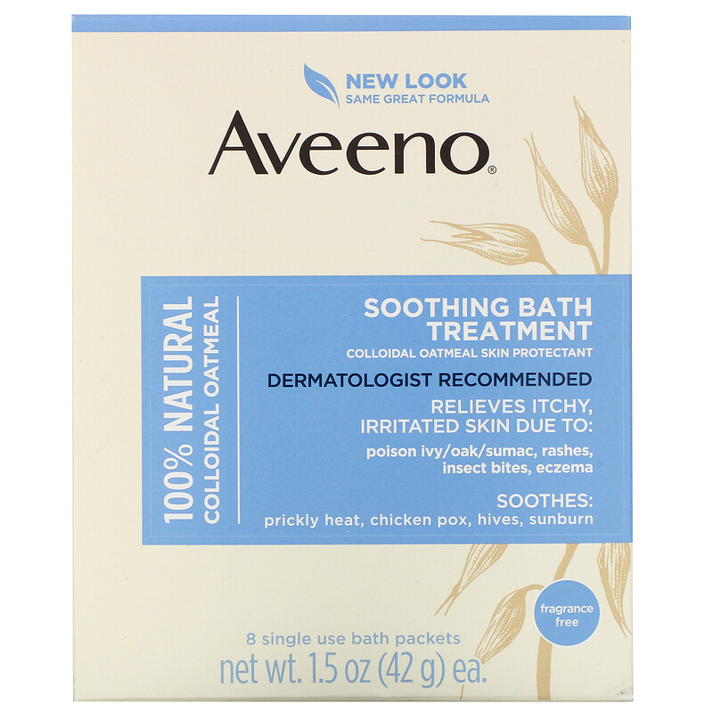 Aveeno, Active Naturals, Soothing Bath Treatment, Fragrance Free, 8 ...