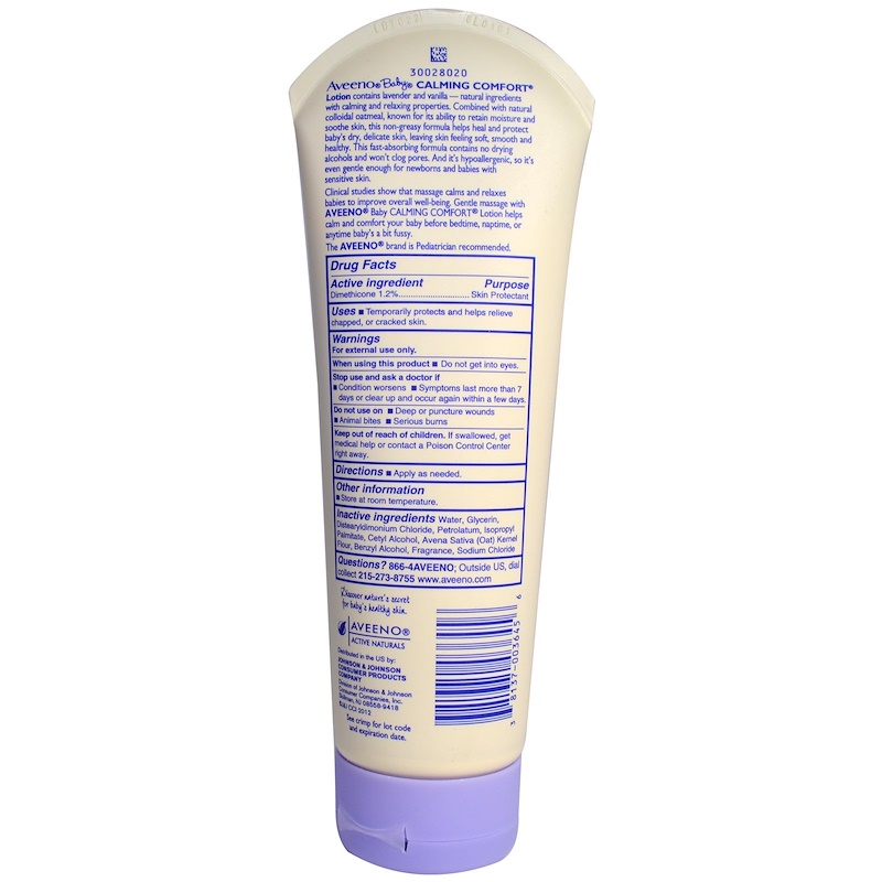 Aveeno, Baby Calming Comfort Lotion, Lavender & Vanilla, 8 oz (227 g) iHerb