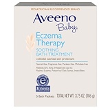 Aveeno, Для детей, лечение экземы, успокаивающая ванна, без запаха, 5 пакетов для ванны, 3.75 унций (106 г) отзывы
