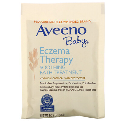 Aveeno Успокаивающее средство для принятия ванн при экземе у детей, без запаха, 5 пакетиков, 106 г (3,75 унций)