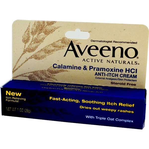 Aveeno, Active Naturals, Calamine & Pramoxine HCl, AntiItch Cream, 1