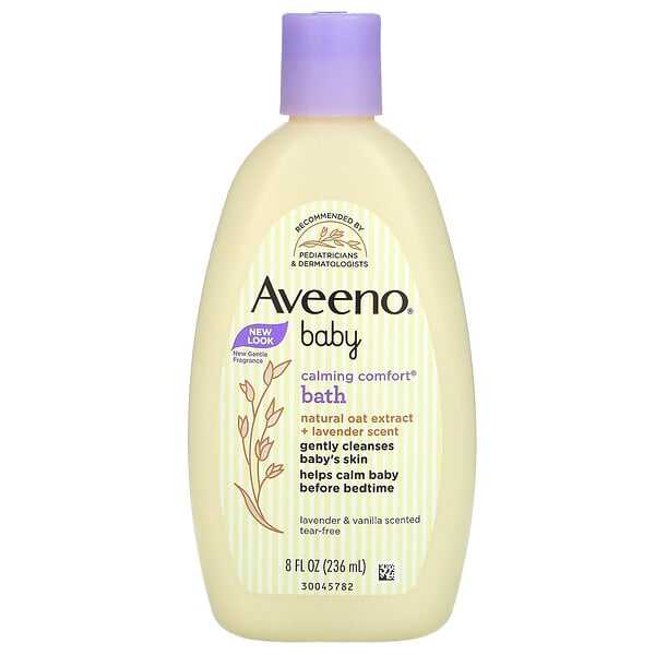 Aveeno, Baby, Baño relajante y reconfortante, Lavanda & Vanilla, 8 fl oz (236 ml)