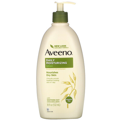 Aveeno Daily Moisturizing Lotion, Fragrance Free, 18 fl oz (532 ml)