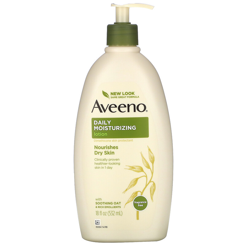 Aveeno, Daily Moisturizing Lotion, Fragrance Free, 18 fl oz (532 ml