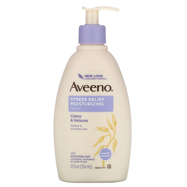 Aveeno, 壓力舒緩保濕霜，薰衣花草香，12 液量盎司（354 毫升）