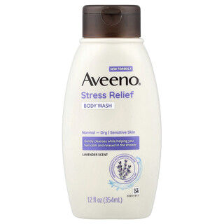 Aveeno, гель для душа, снимающий стресс, для нормальной и сухой кожи, лаванда, 354 мл (12 жидк. унций)