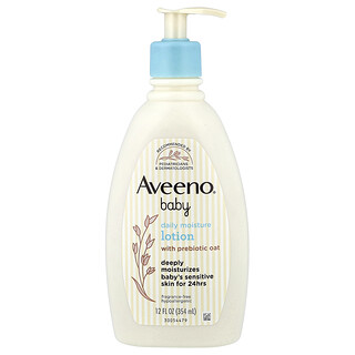 Aveeno, Baby, Daily Moisture Lotion with Prebiotic Oat, Fragrance Free, 12 fl oz (354 ml)