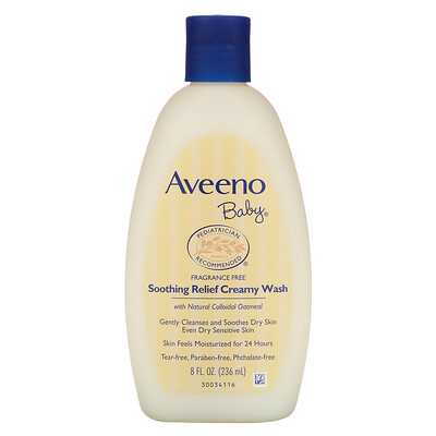 

Aveeno Baby Soothing Relief, крем-гель для ванной и душа , без запаха, 8 жидк. унций (236 мл)