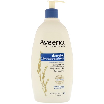 Aveeno 燕麥保濕潤膚乳液,24小時保濕舒緩,18盎司(532毫升)