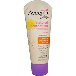 Авино, Baby, Natural Protection Lotion Sunscreen, SPF 50, Fragrance Free, 3 oz (85 g) отзывы покупателей