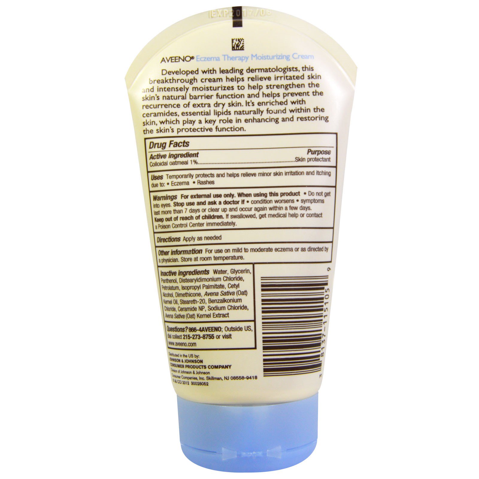 aveeno eczema cream ingredients