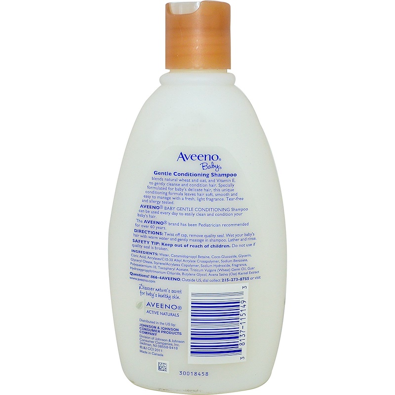 Aveeno, Baby, Gentle Conditioning Shampoo, Lightly Scented, 12 fl oz