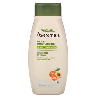 Aveeno, 活性天然，日常保濕優酪乳沐浴露，杏和蜂蜜，18液量盎司（532毫升）