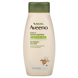 Aveeno, Ежедневный увлажняющий гель для душа с йогуртом, ваниль, 532 мл (18 жидк. Унций)