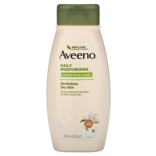 Aveeno‏, Daily Moisturizing Yogurt Body Wash, Vanilla, 18 fl oz (532 ml)