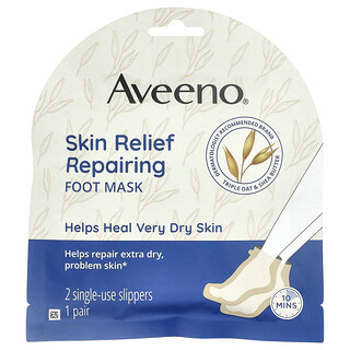 Aveeno, восстанавливающая маска для ног, для облегчения состояния кожи, без отдушки, 1 пара
