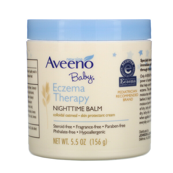 Aveeno, Baby, средство для лечения экземы, ночной бальзам, 156 г (5,5 унции)