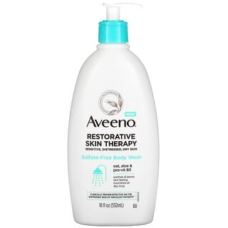 Aveeno, 修復肌膚護理，無硫酸鹽沐浴露，18 液量盎司（532 毫升）