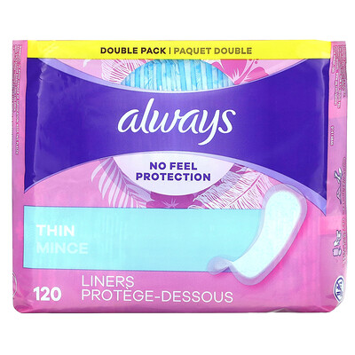 

Always Thin Daily Liners Regular 120 Liners