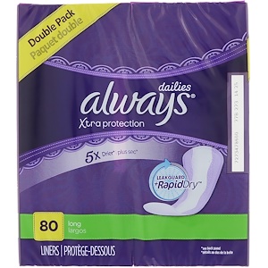 Отзывы о Always, Xtra Protection Dailies, Long, 80 Liners