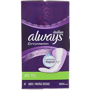 Отзывы о Always, Xtra Protection Dailies, Long, 40 Liners