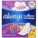 Отзывы о Totally Teen, Radiant Flex Foam with Wings, Regular, 14 Pads