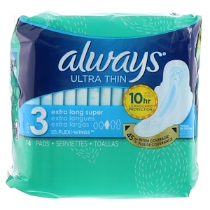 Always, Ultra Thin, Extra Long, 14 Pads