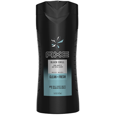 

Axe Body Wash, Clean + Fresh, Black Chill, 16 fl oz (473 ml)